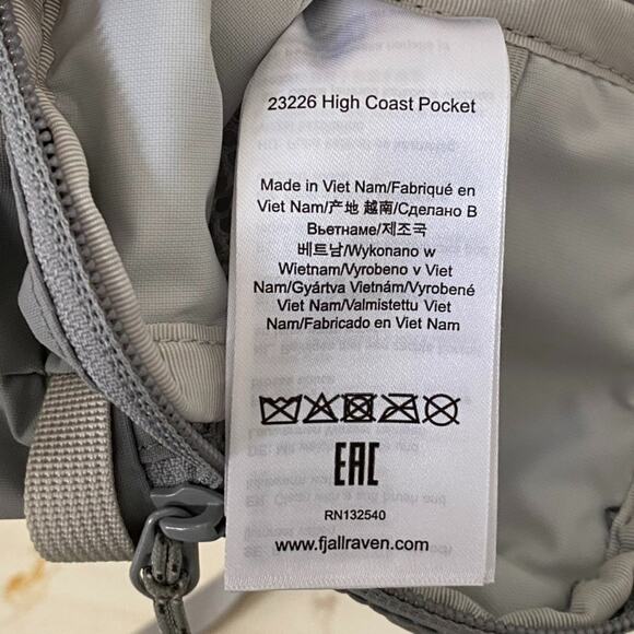 Fjallraven Unisex High Coast Pocket Crossbody Bag Gray Hiking Waterproof Durable - Picture 9 of 15